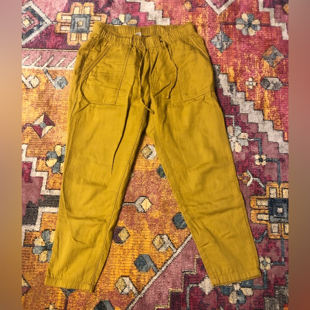 Old Navy Mustard Yellow Drawstring Pants. Small Petite.  Worn Once.